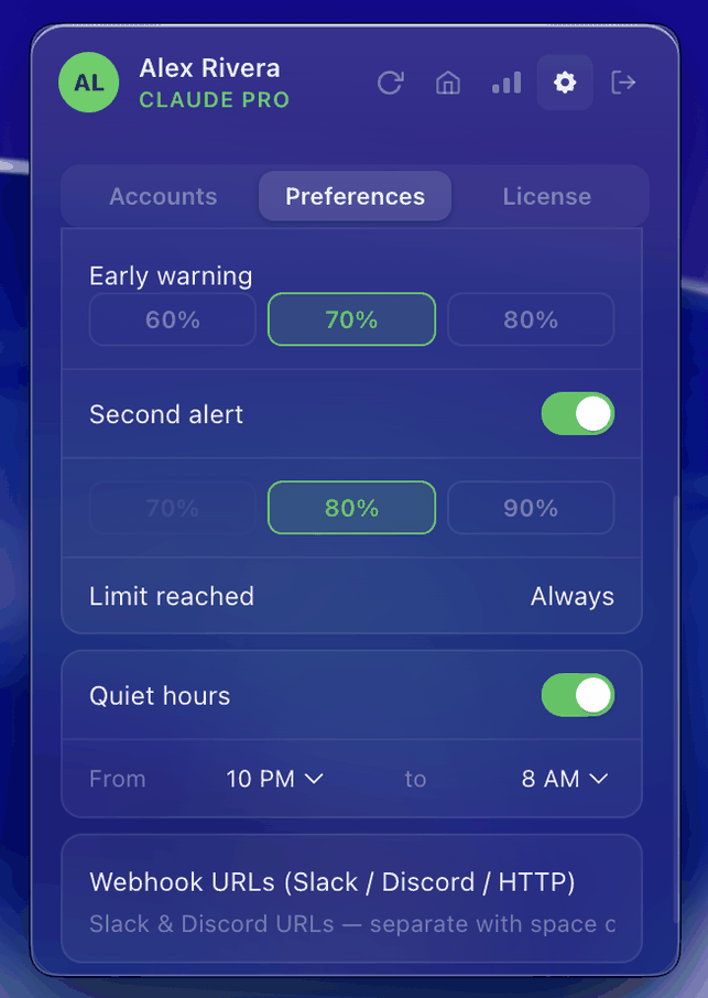 Notification settings